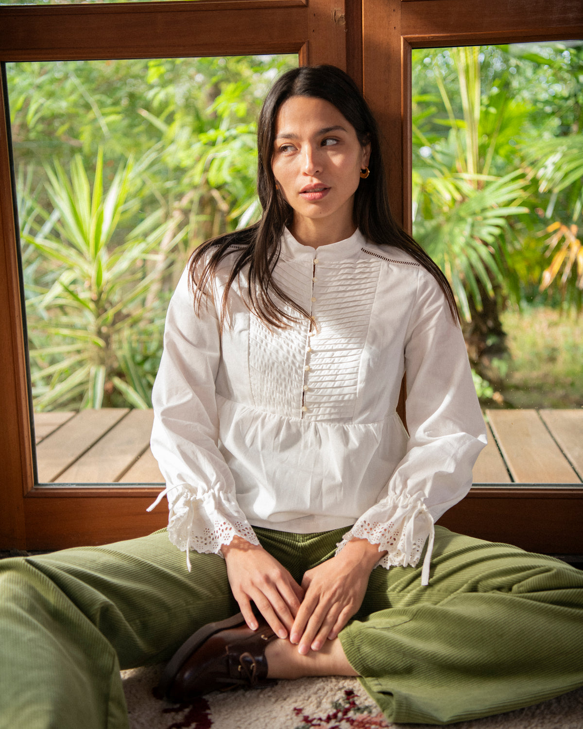 patron couture blouse clothilde femme avec plastron plis religieuse et coupe ample