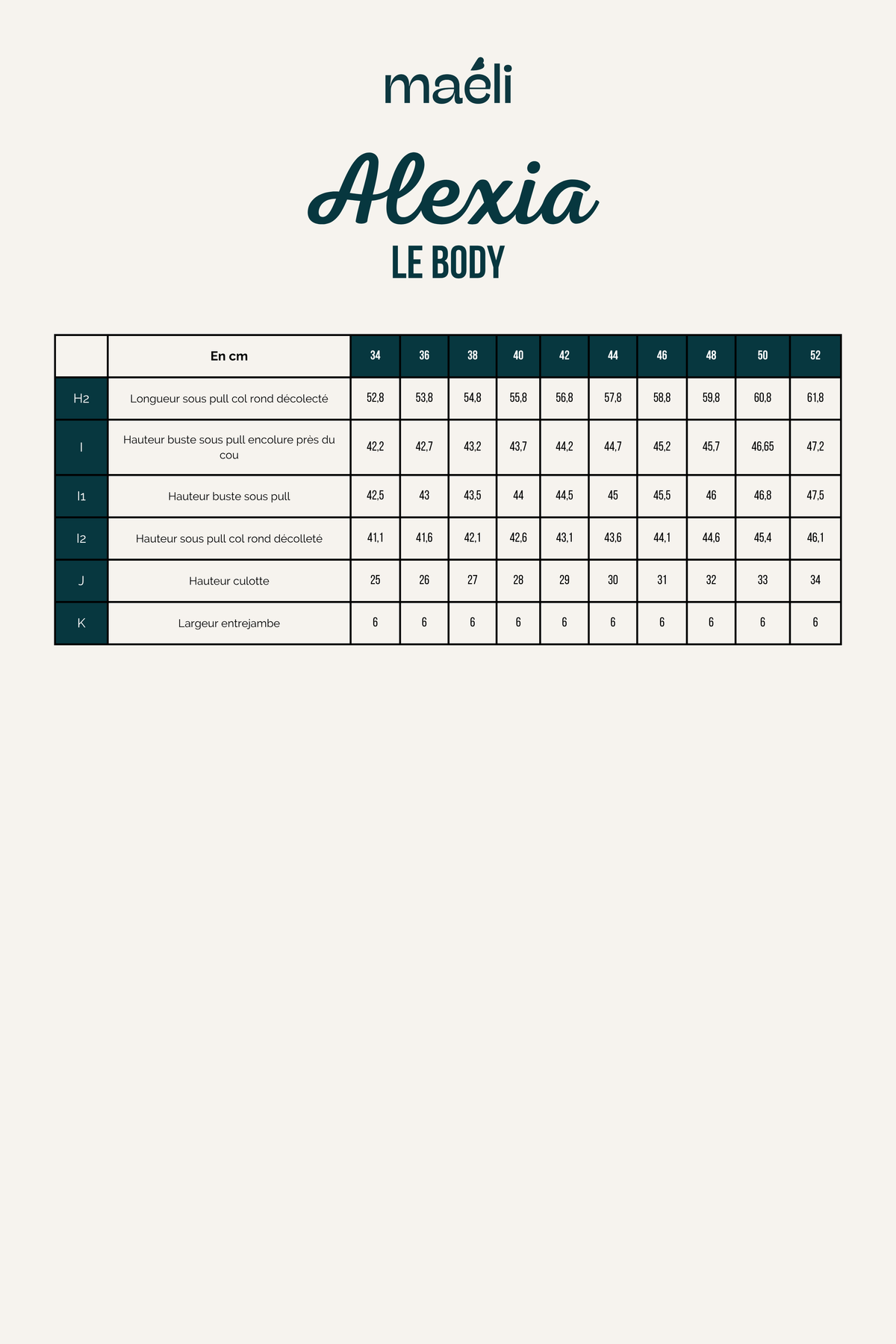 guide tailles patron couture body alexia schema technique mesures body et sous pull