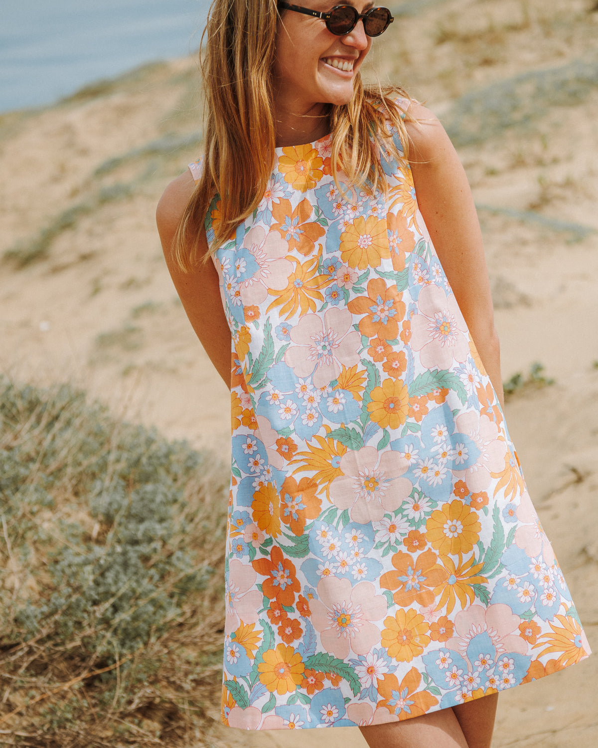 robe trapeze femme fleurs pastel patron couture ete robe legere cousue main