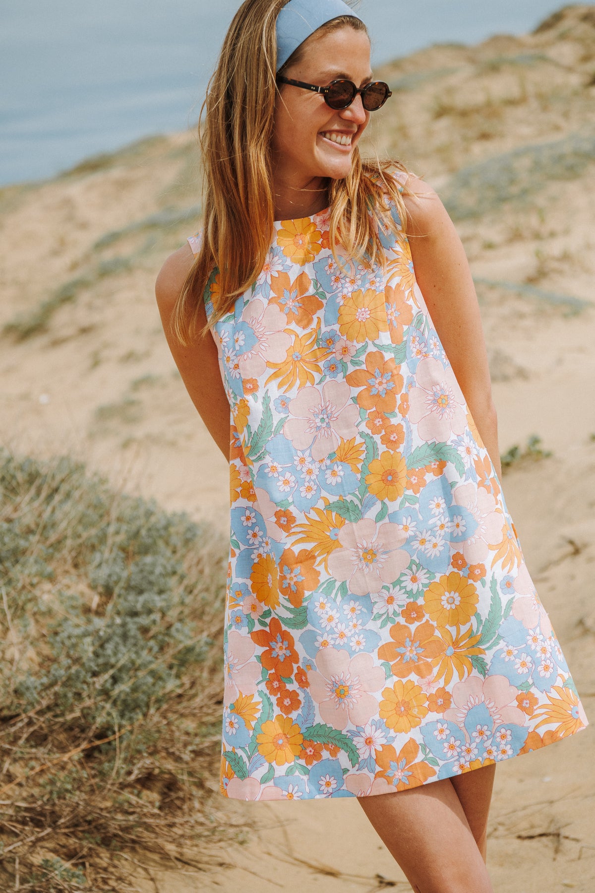 robe trapeze femme fleurs pastel patron couture ete robe legere cousue main