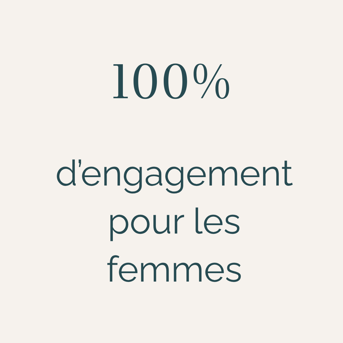 100% d'engagement pour les femmes