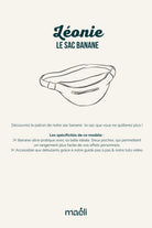 Illustration technique du patron du sac banane Léonie.