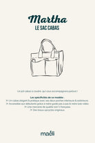 Illustration technique du patron du sac cabas Martha.