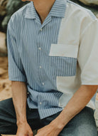 Detail du col classique et de la poche poitrine du patron de couture chemise homme Clement version manches courtes