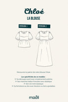 Fiche technique patron de couture blouse Chloé de Maéli Paris