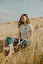 T-shirt Olympe Maéli, écru avec motif avant.
